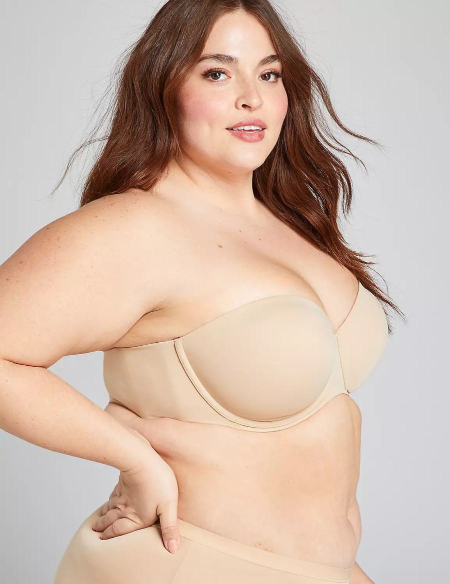 Lane Bryant Lightly Lined Multi-Way Women Strapless Bra Beige | LYC1048VK