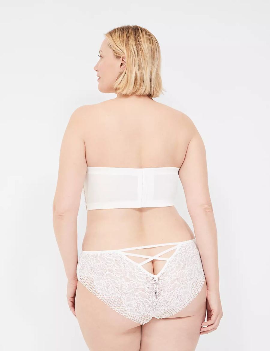 Lane Bryant Longline Boost Multi-Way Women Strapless Bra White | BOL3375UQ