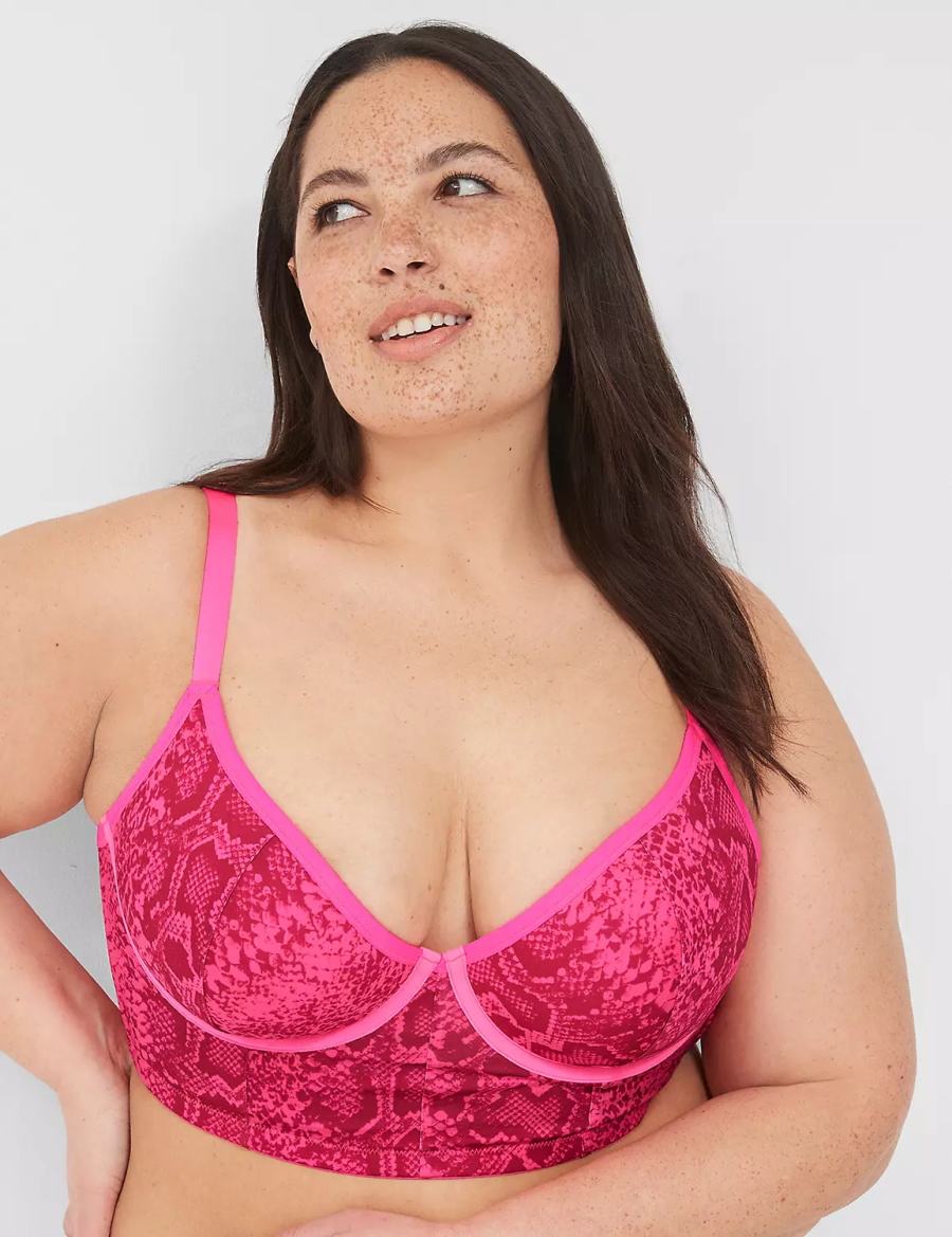 Lane Bryant Longline Demi Women Bralettes Pink | TDR7359VA