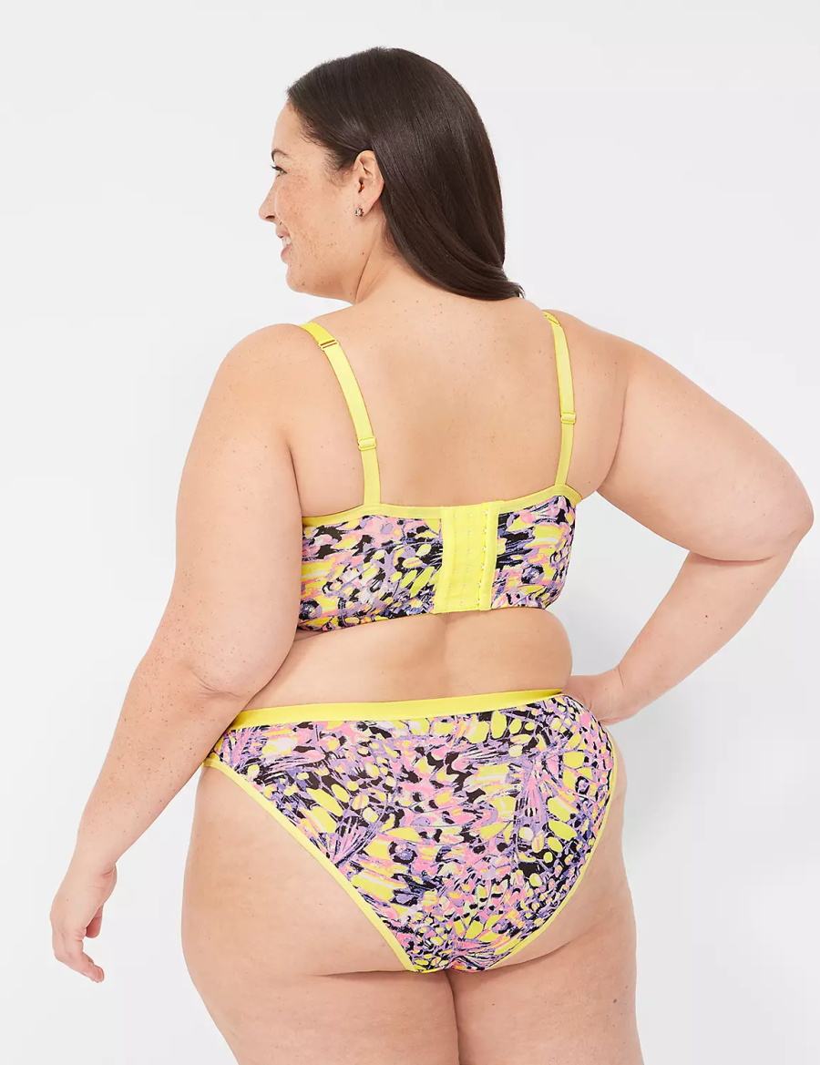 Lane Bryant Longline Demi Women Bralettes Yellow Multicolor | VOB5436IH