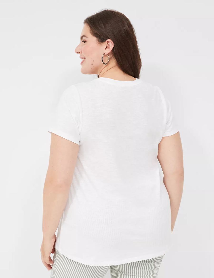 Lane Bryant Love & Faith Graphic Tee Women T Shirts White | GAA3487RS