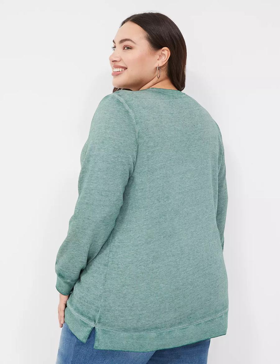 Lane Bryant Luck Graphic Women Sweatshirts Green | CSN1995JG