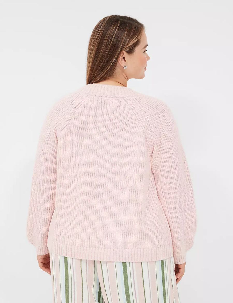 Lane Bryant Lurex Knit Sleep Women Cardigan Pink | BQG4685VM