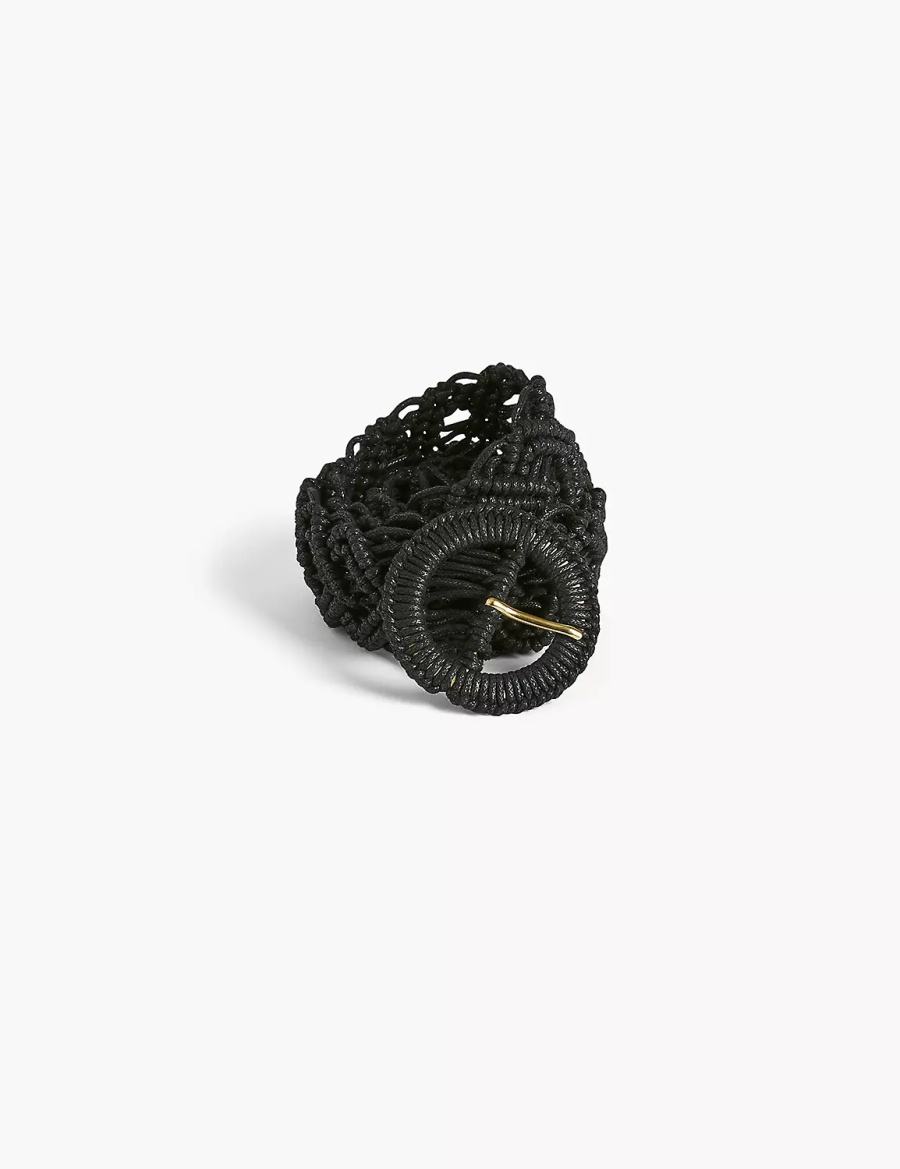 Lane Bryant Macrame Waist Women Belts Black | QDM911DE