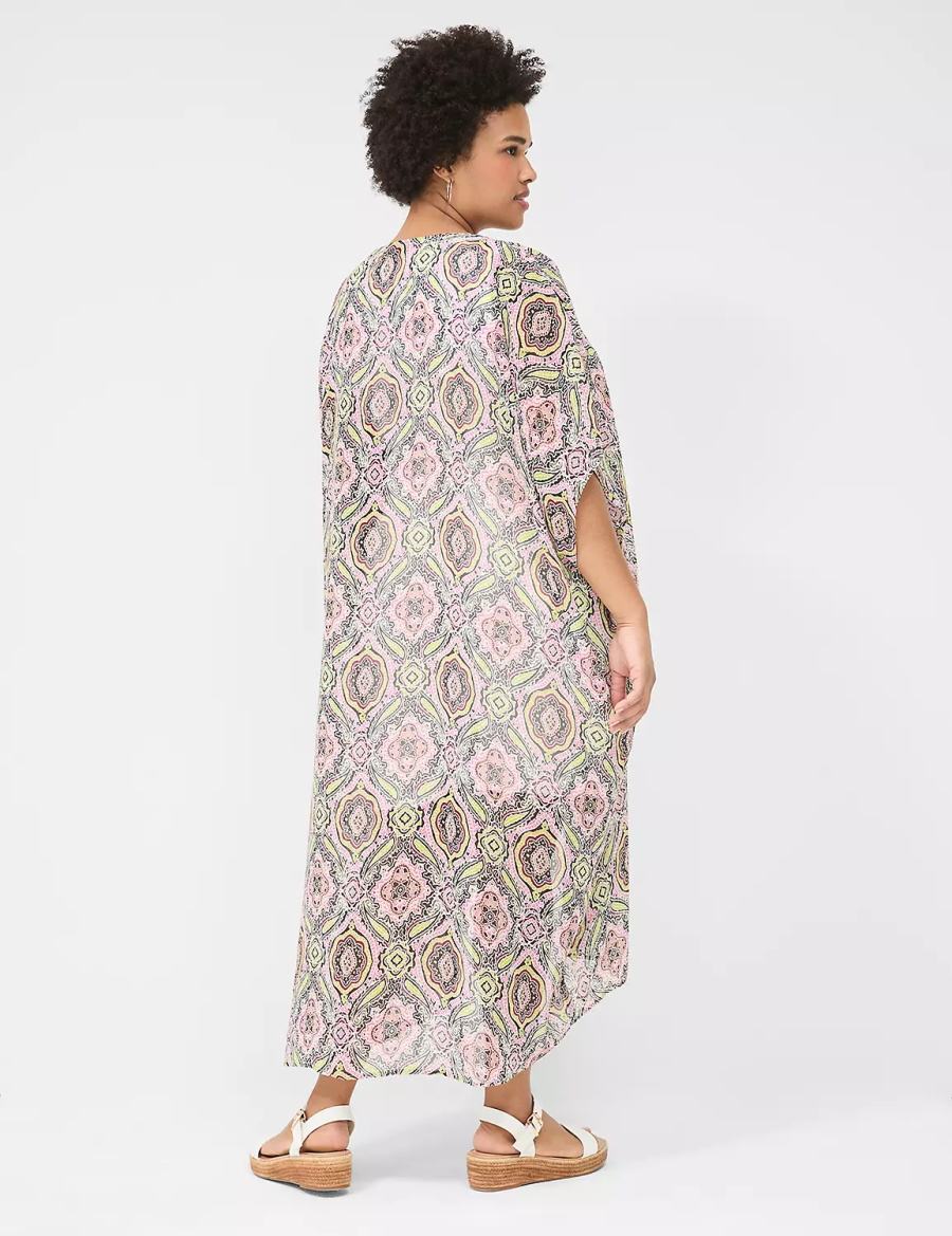 Lane Bryant Maxi Chiffon Overpiece Women Robe Multicolor | OXG9910ZS