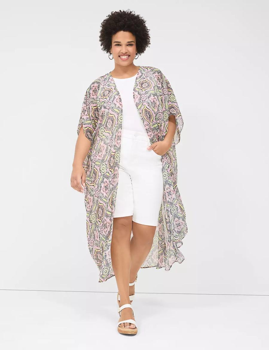 Lane Bryant Maxi Chiffon Overpiece Women Robe Multicolor | OXG9910ZS