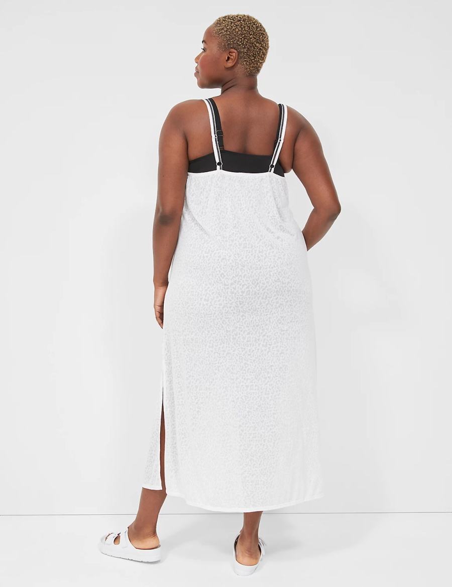 Lane Bryant Maxi Cover-Up Women Dress White | DZU5226UQ