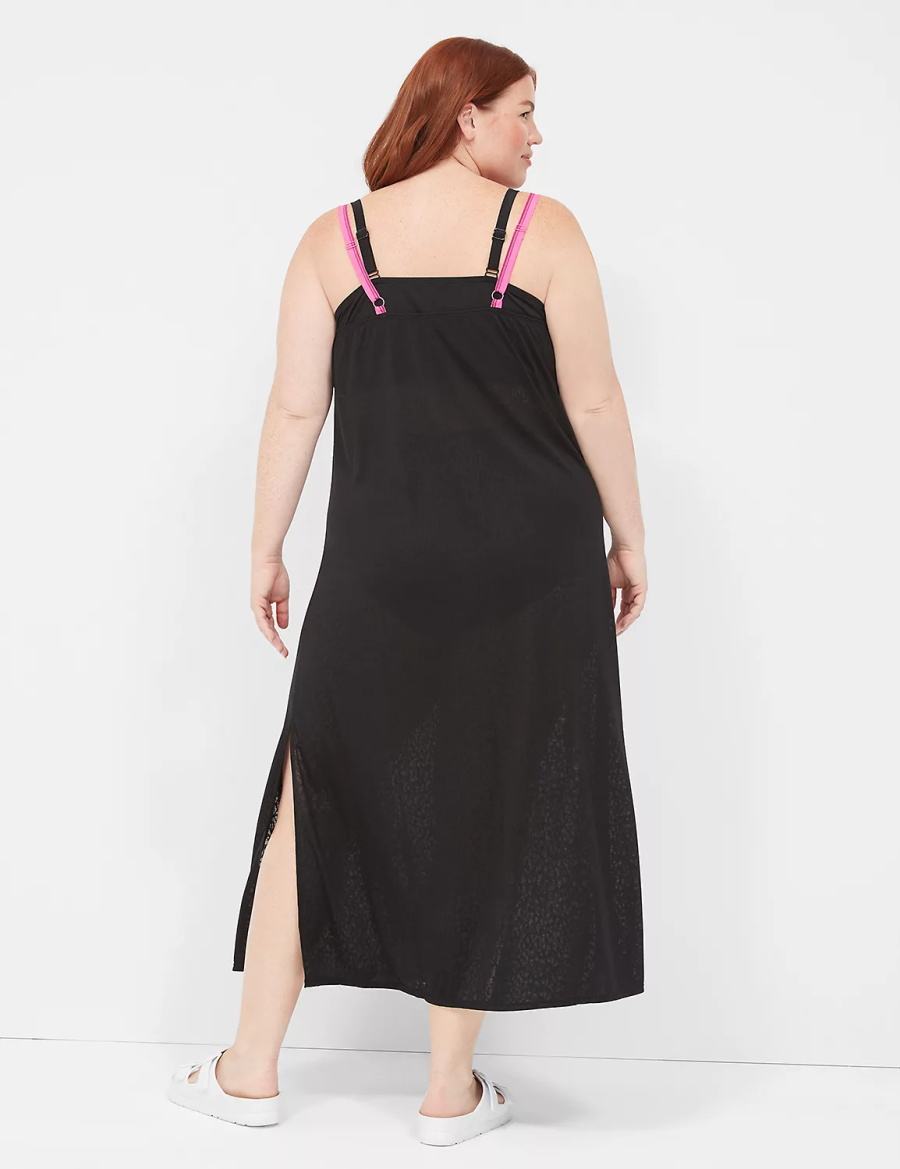 Lane Bryant Maxi Women Dress Black | CGA670HY