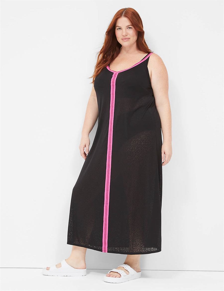 Lane Bryant Maxi Women Dress Black | CGA670HY