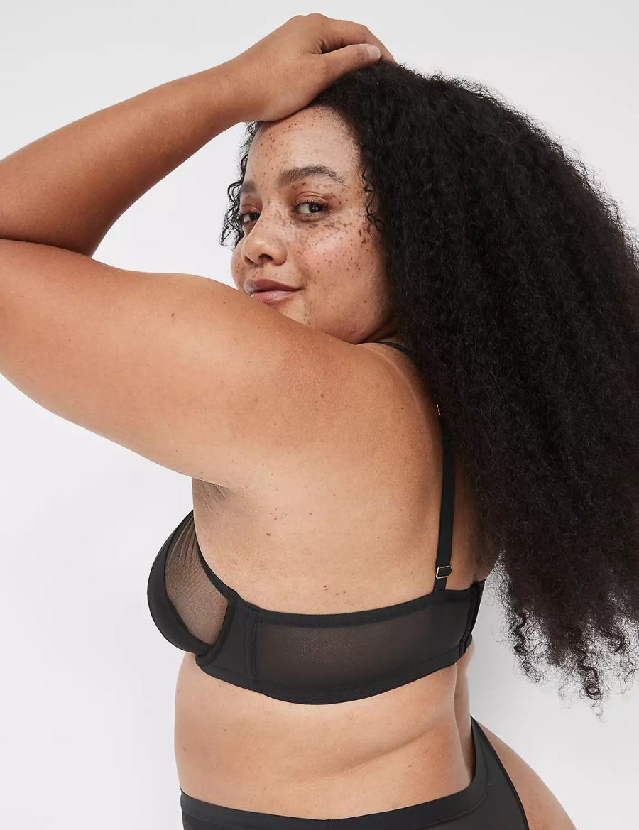 Lane Bryant Mesh Bandeau Women Bralettes Black | KHV3287KP