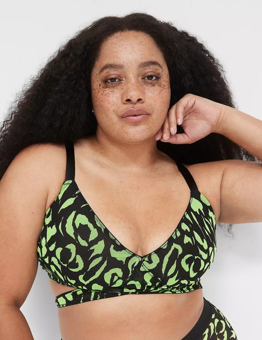 Lane Bryant Mesh Crossover Strappy Women Bralettes Green | GRA610TG