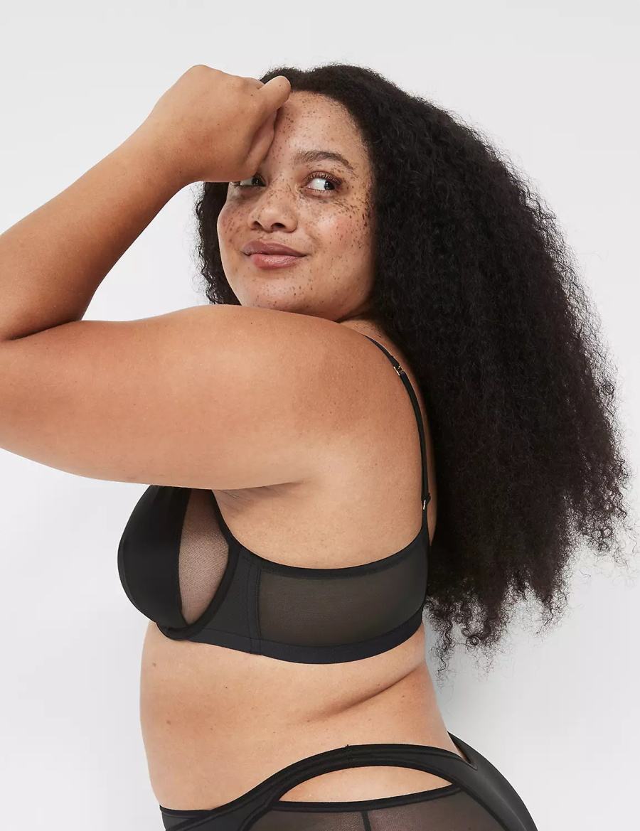 Lane Bryant Mesh High Apex Women Bralettes Black | NWK3737SS