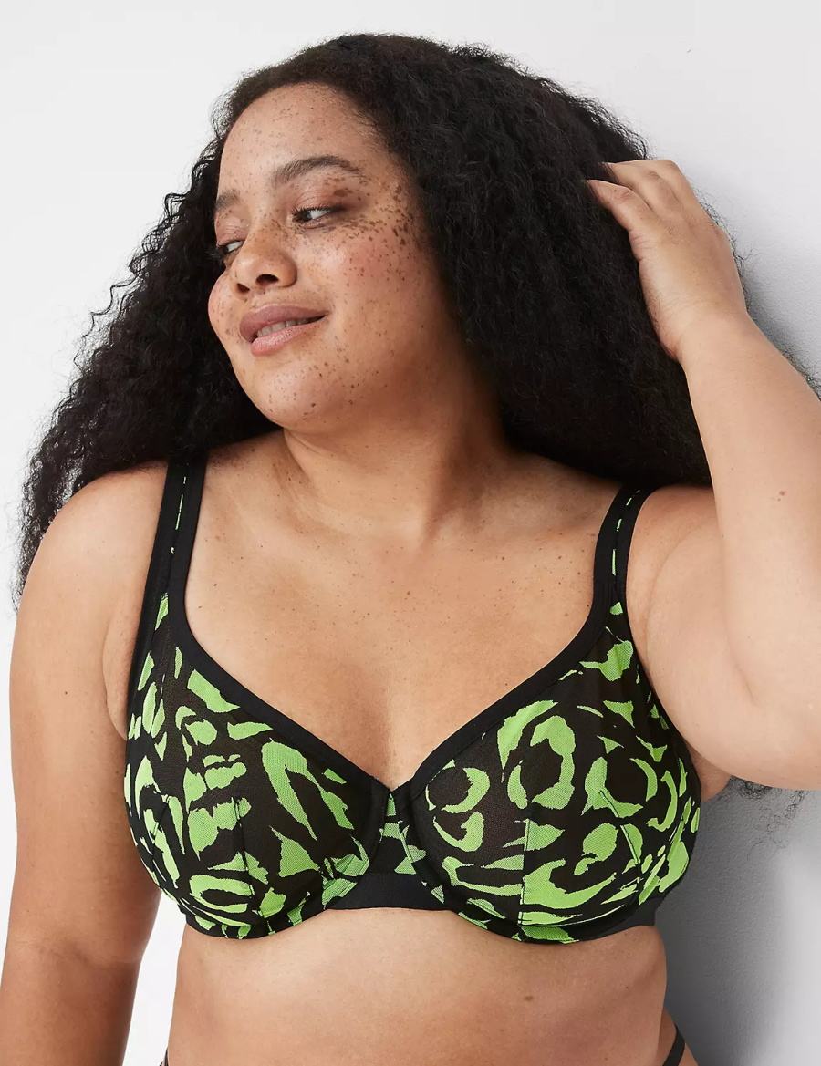 Lane Bryant Mesh Unlined Women T-Shirt Bra Green | MBM1581JS