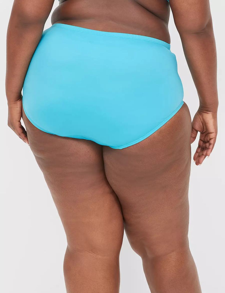 Lane Bryant Mid-Rise Swim Women Briefs Blue | PFJ2271IR