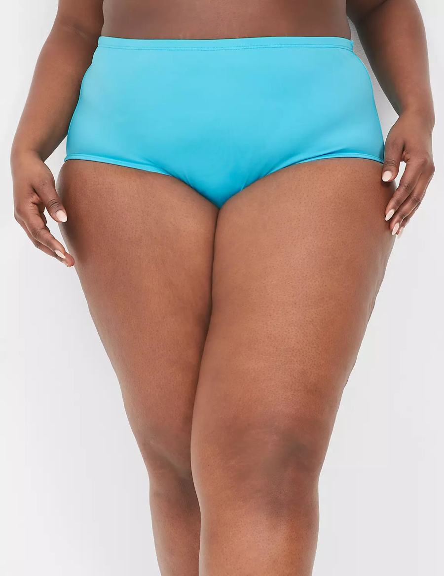 Lane Bryant Mid-Rise Swim Women Briefs Blue | PFJ2271IR