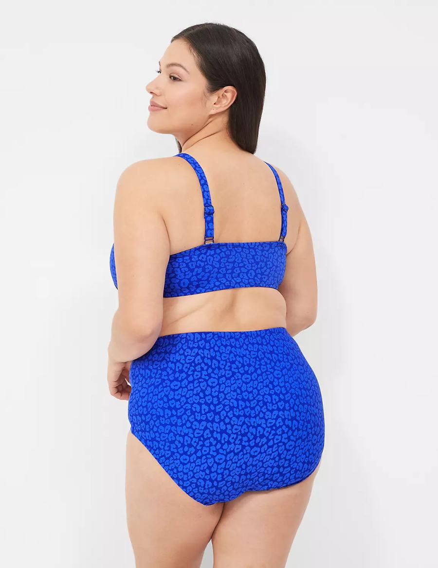 Lane Bryant Mid-Rise Swim Women Briefs Blue | KPQ8249RR