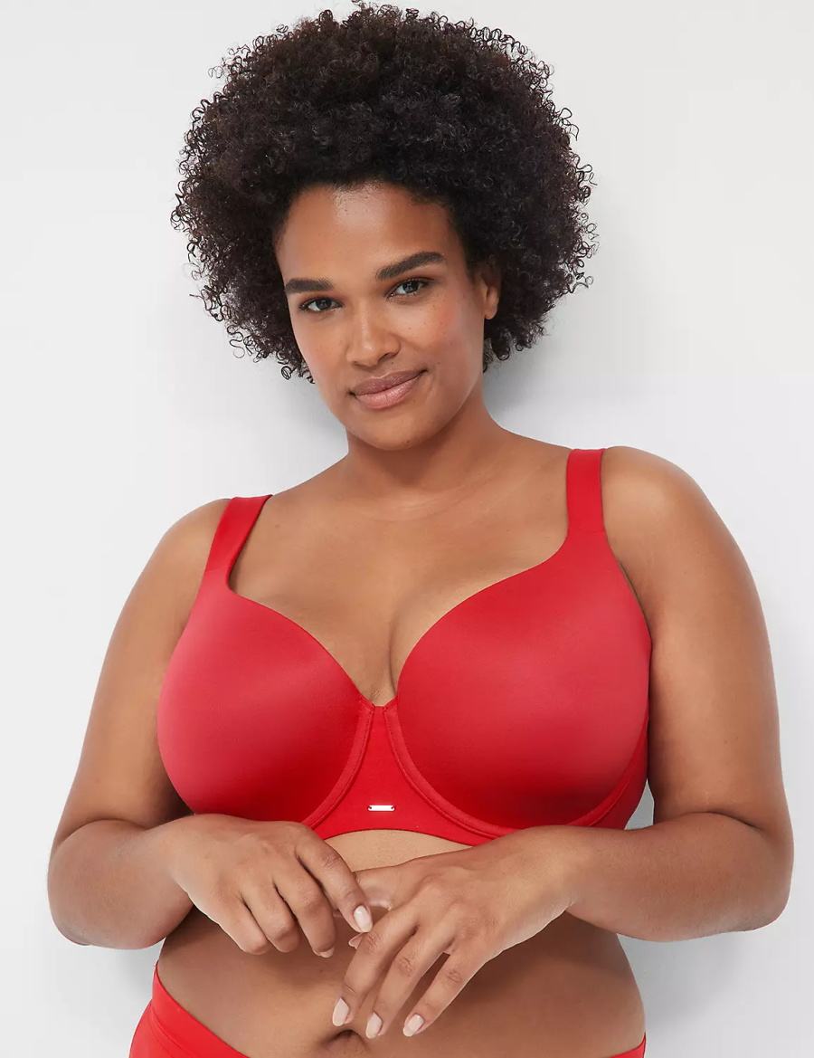 Lane Bryant Modern Luxe Lightly Lined Women Balconette Bra Red | UZY1346JA