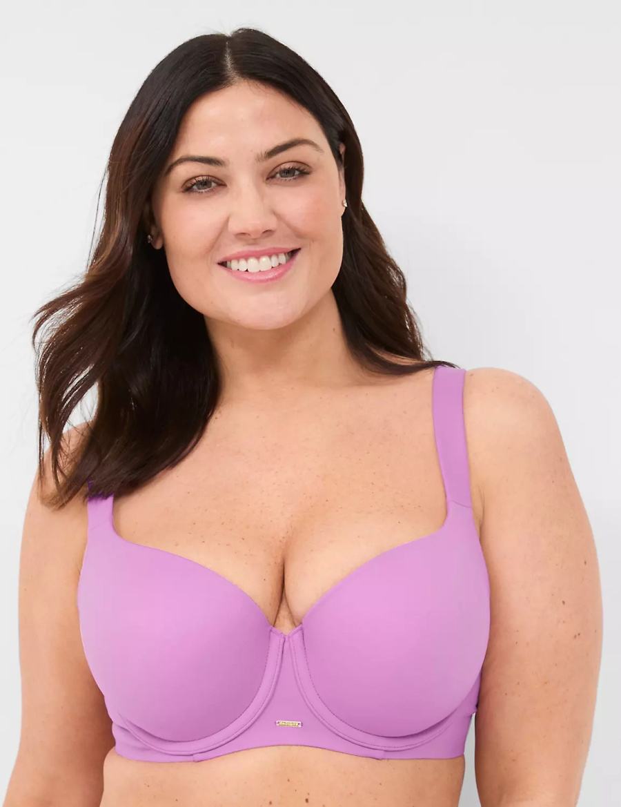 Lane Bryant Modern Luxe Lightly Lined Women Balconette Bra Purple | CTW1356TV