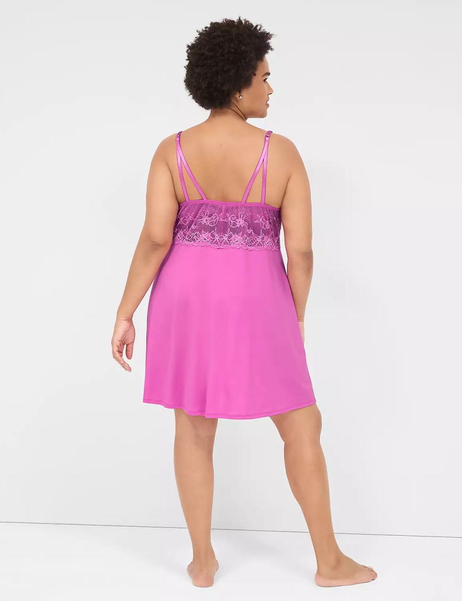 Lane Bryant Modern Romance Chemise Women Dress Purple | OHT7628KL