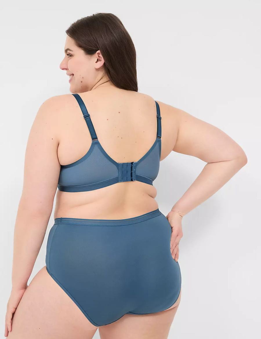 Lane Bryant Modern Romance Lightly Lined Demi Women Bralettes Blue Grey | VRC3739AW