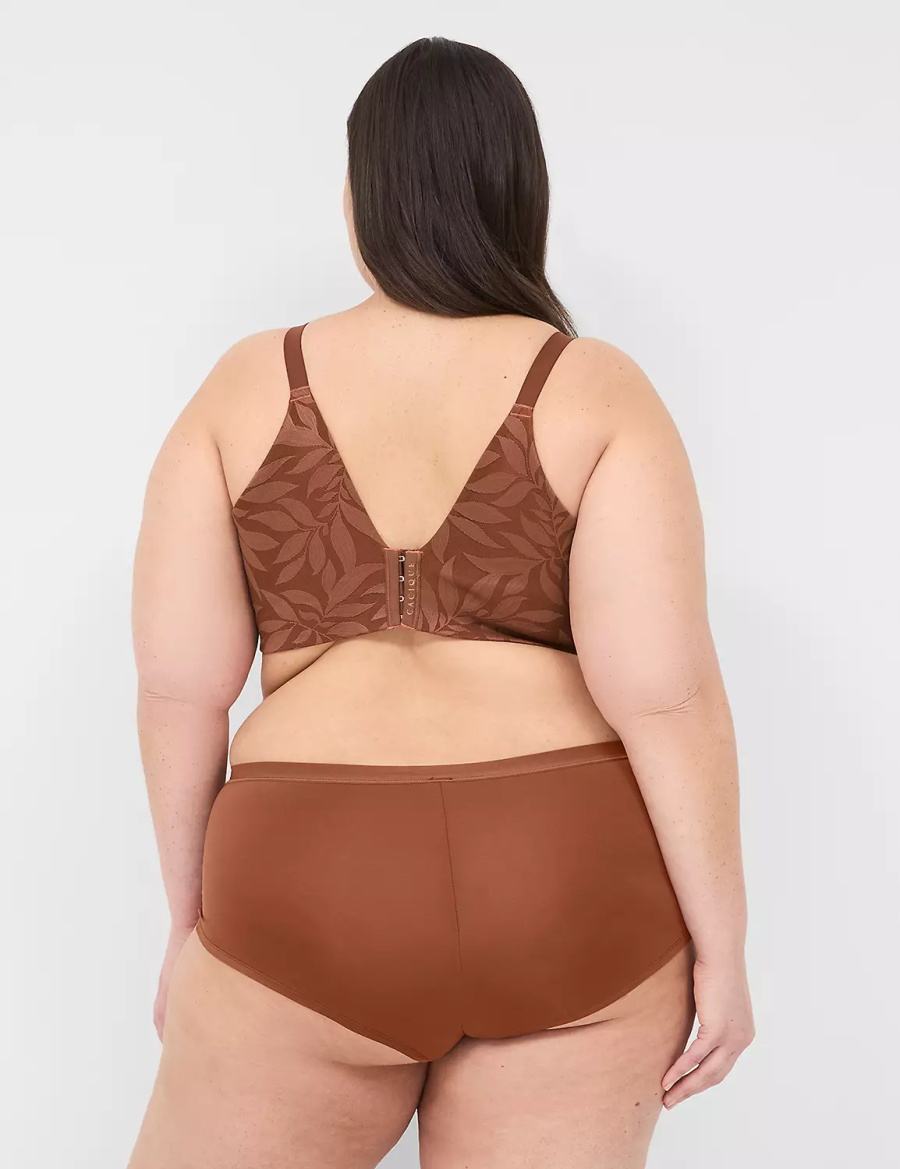 Lane Bryant No-Show Boyshort Women Briefs Brown | IYU590VR