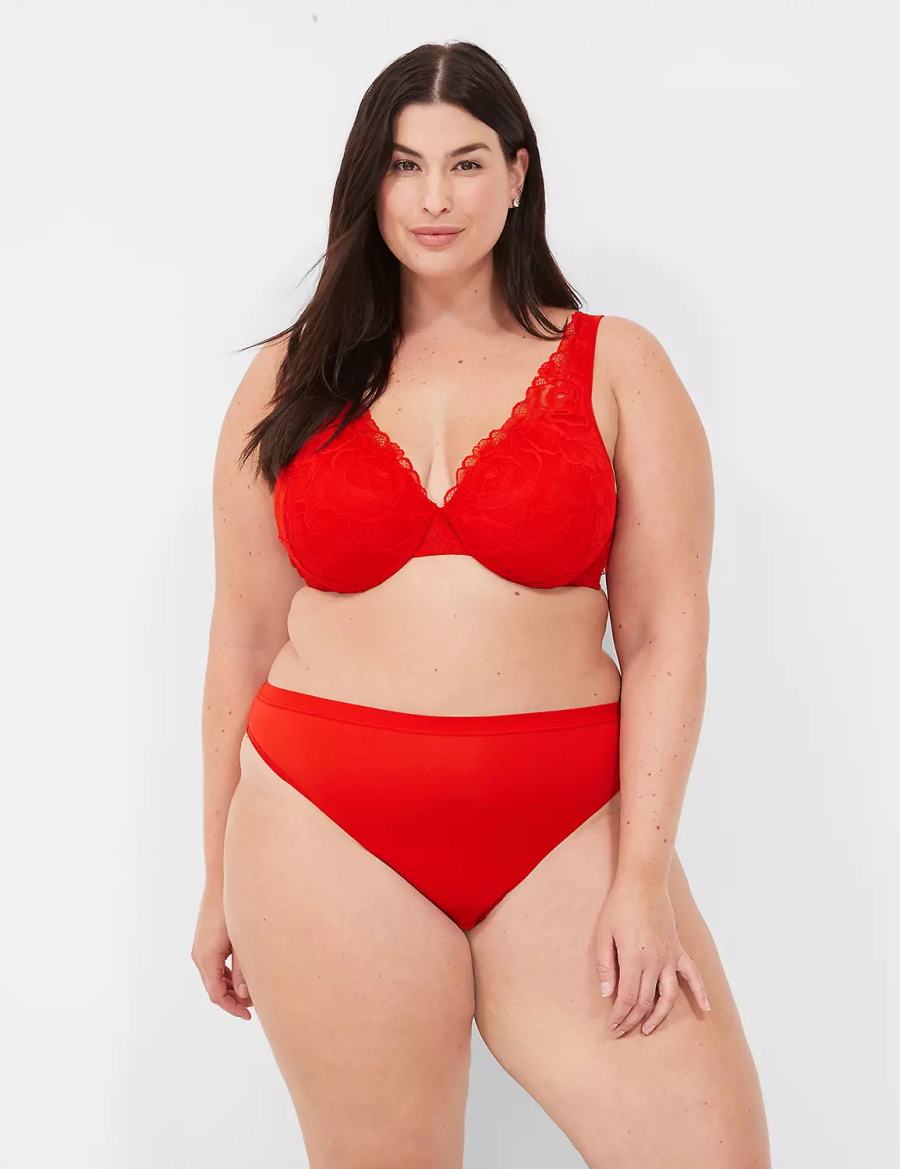 Lane Bryant No-Show French Cut Women Briefs Red | YIK1369IS