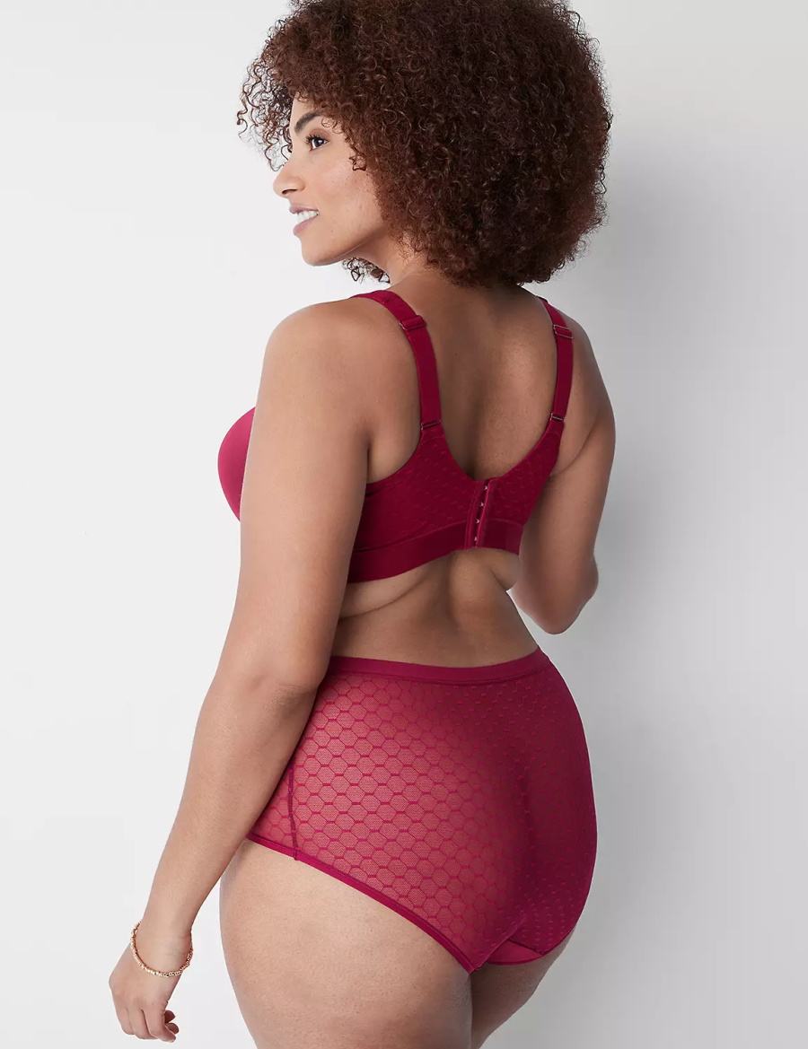 Lane Bryant No-Show Full with Lace Women Briefs Red | FKQ466RS