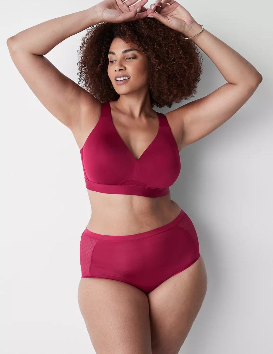 Lane Bryant No-Show Full with Lace Women Briefs Red | FKQ466RS