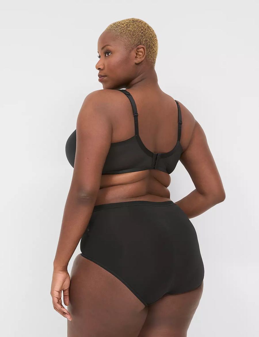 Lane Bryant No-Show Full with Lace Women Briefs Black | KNT7052CB