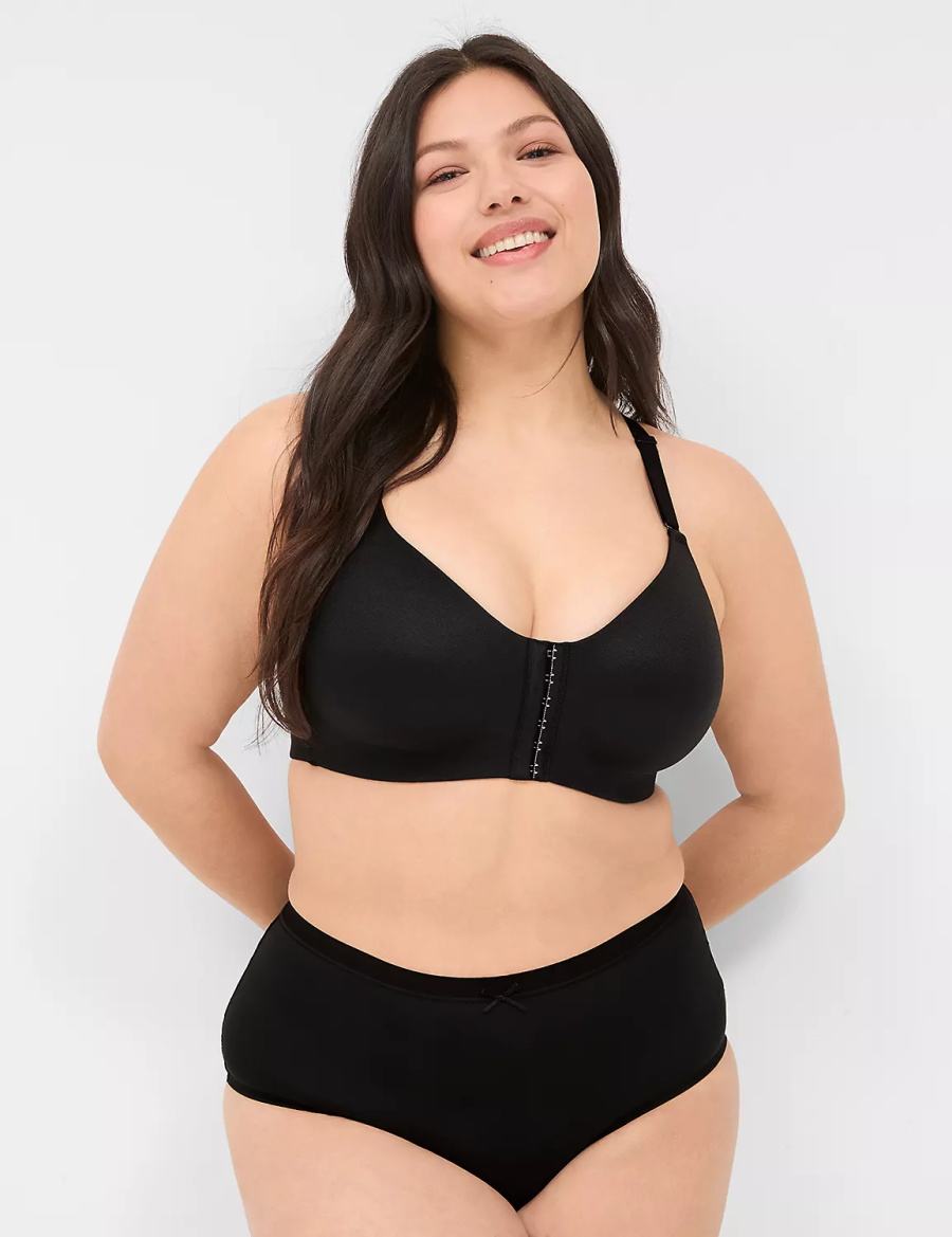 Lane Bryant No-Show Lace-Back Full Women Briefs Black | VQA2855PJ