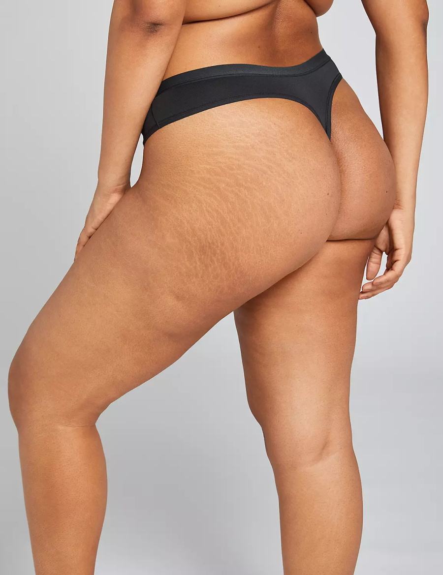 Lane Bryant No-Show Women Thong Panty Black | MOT9917FH