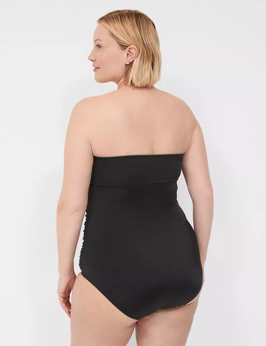 Lane Bryant No-Wire Multi-Way Strapless One-Piece Women Swimsuits Black | OAZ3359WE