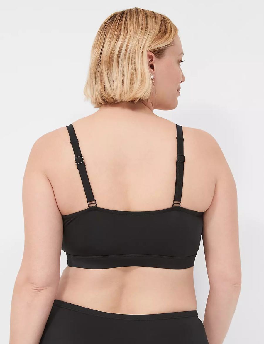 Lane Bryant No-Wire Women Bikini Top Black | FUA3641OJ