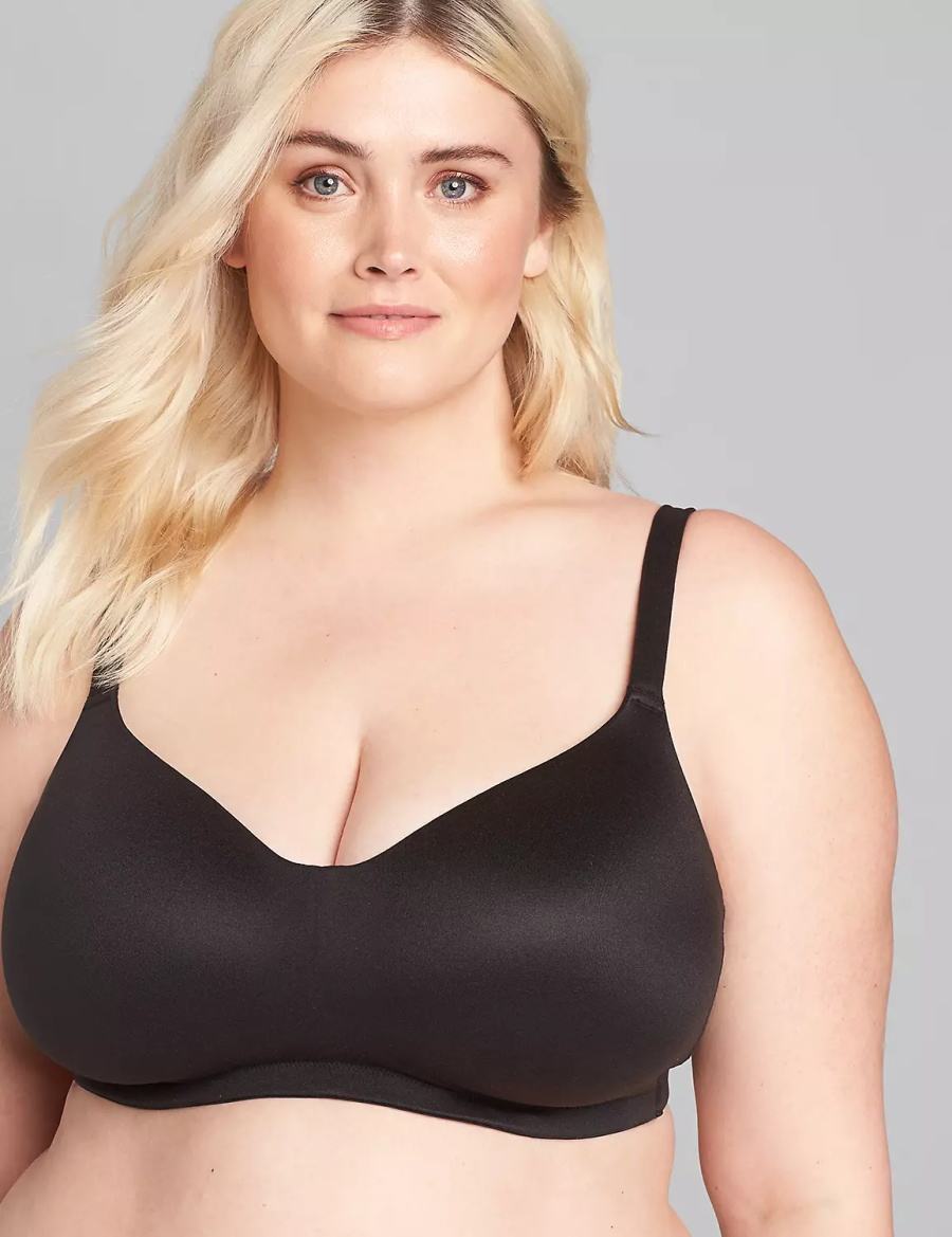 Lane Bryant No-Wire Women Bralettes Black | UUL4984YL