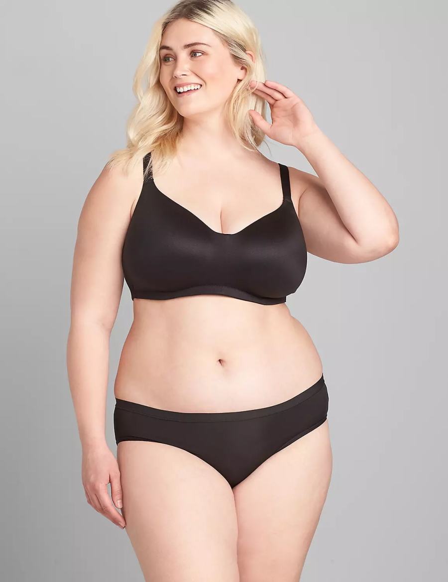 Lane Bryant No-Wire Women Bralettes Black | UUL4984YL