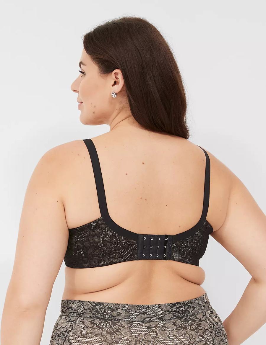 Lane Bryant No-Wire with Lace Women Bralettes Black | ONA4019SY