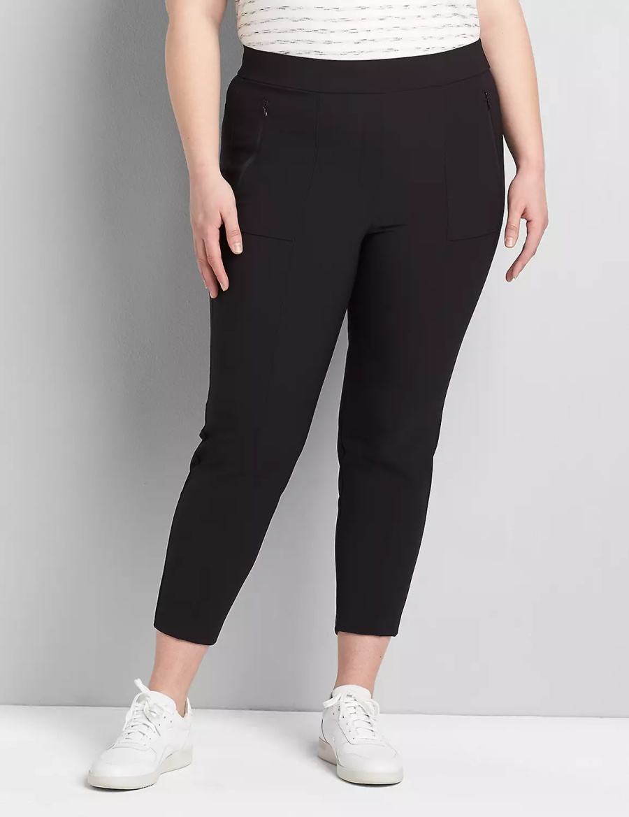 Lane Bryant On-The-Go Slim Ankle Women Pants Black | RUA2322EI