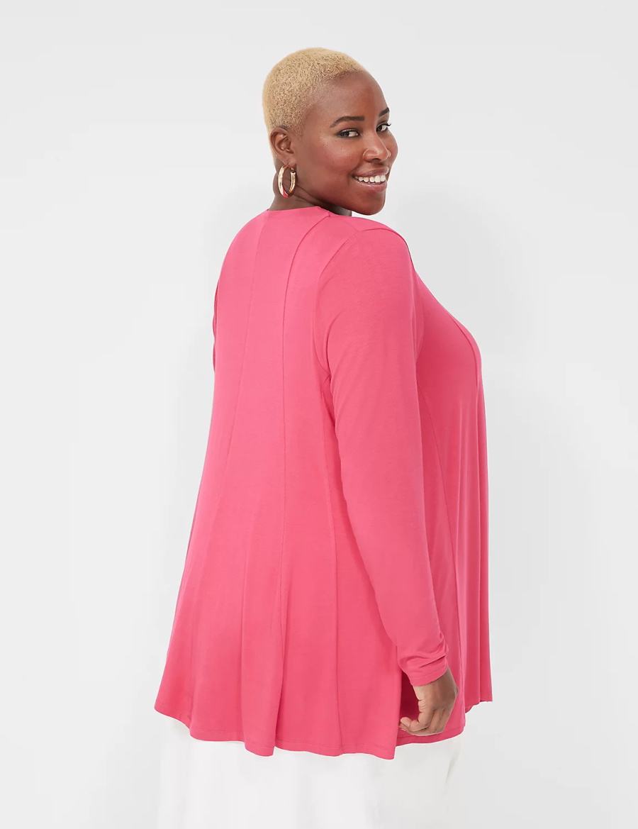 Lane Bryant Open-Front Fit & Flare Overpiece Women Robe Pink | VSD9111PZ