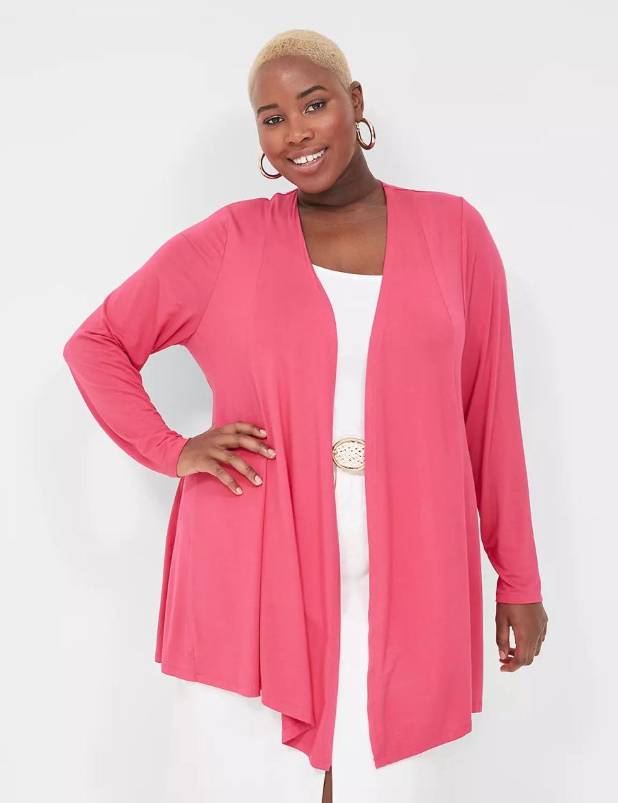 Lane Bryant Open-Front Fit & Flare Overpiece Women Robe Pink | VSD9111PZ