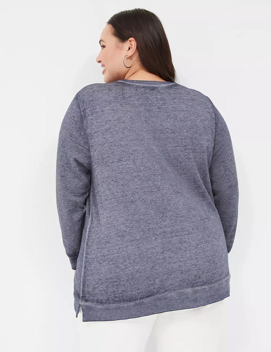 Lane Bryant Optimist Graphic Women Sweatshirts Blue | TYE3376FF