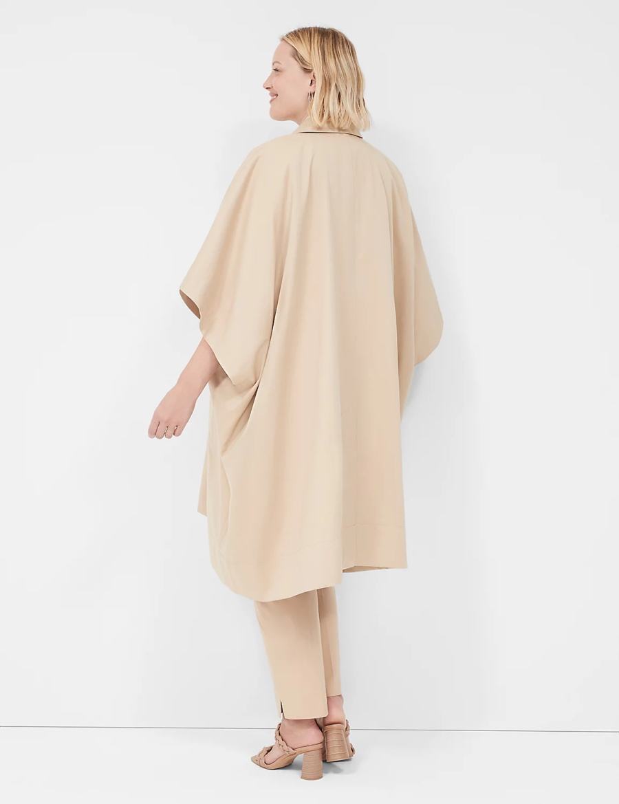 Lane Bryant Oversized Trench Poncho Women Ponchos Khaki | PAI5526BC