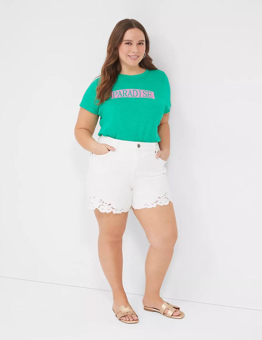 Lane Bryant Paradise Graphic Tee Women T Shirts Turquoise | IRH407SU