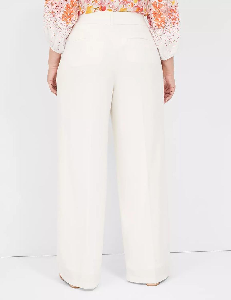 Lane Bryant Perfect Drape High-Rise Wide Leg - Fully Lined Women Pants White Rose | FSS7790HI