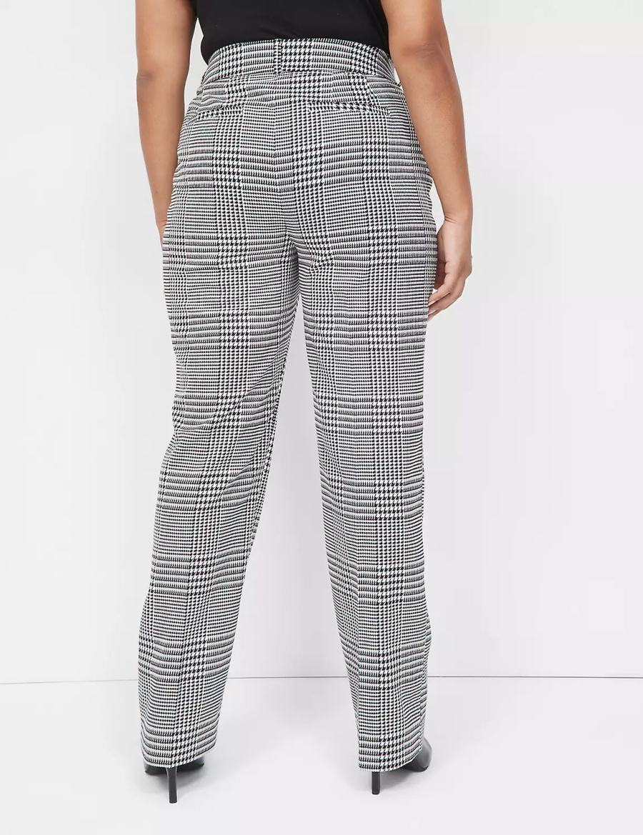 Lane Bryant Perfect Drape Straight Leg Women Pants Black White | QFQ1014FM