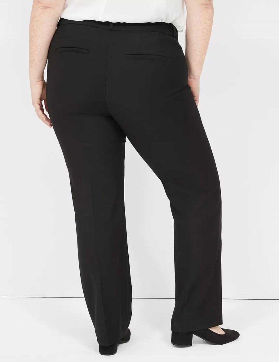 Lane Bryant Perfect Drape Straight Women Pants Black | RYV4113QX