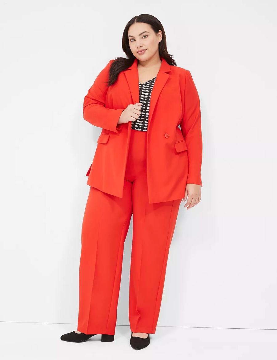 Lane Bryant Perfect Drapeed Women Blazers Red | TQT9153HW