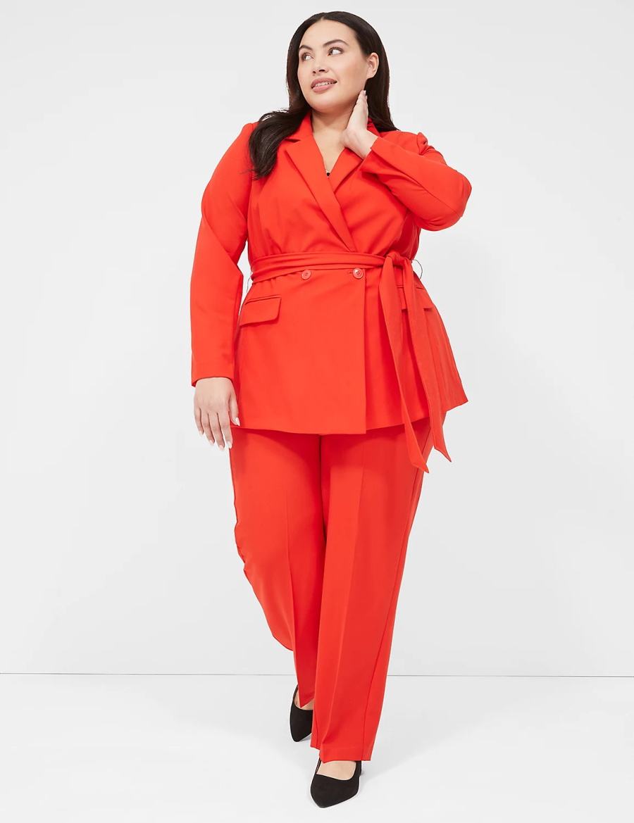 Lane Bryant Perfect Drapeed Women Blazers Red | TQT9153HW