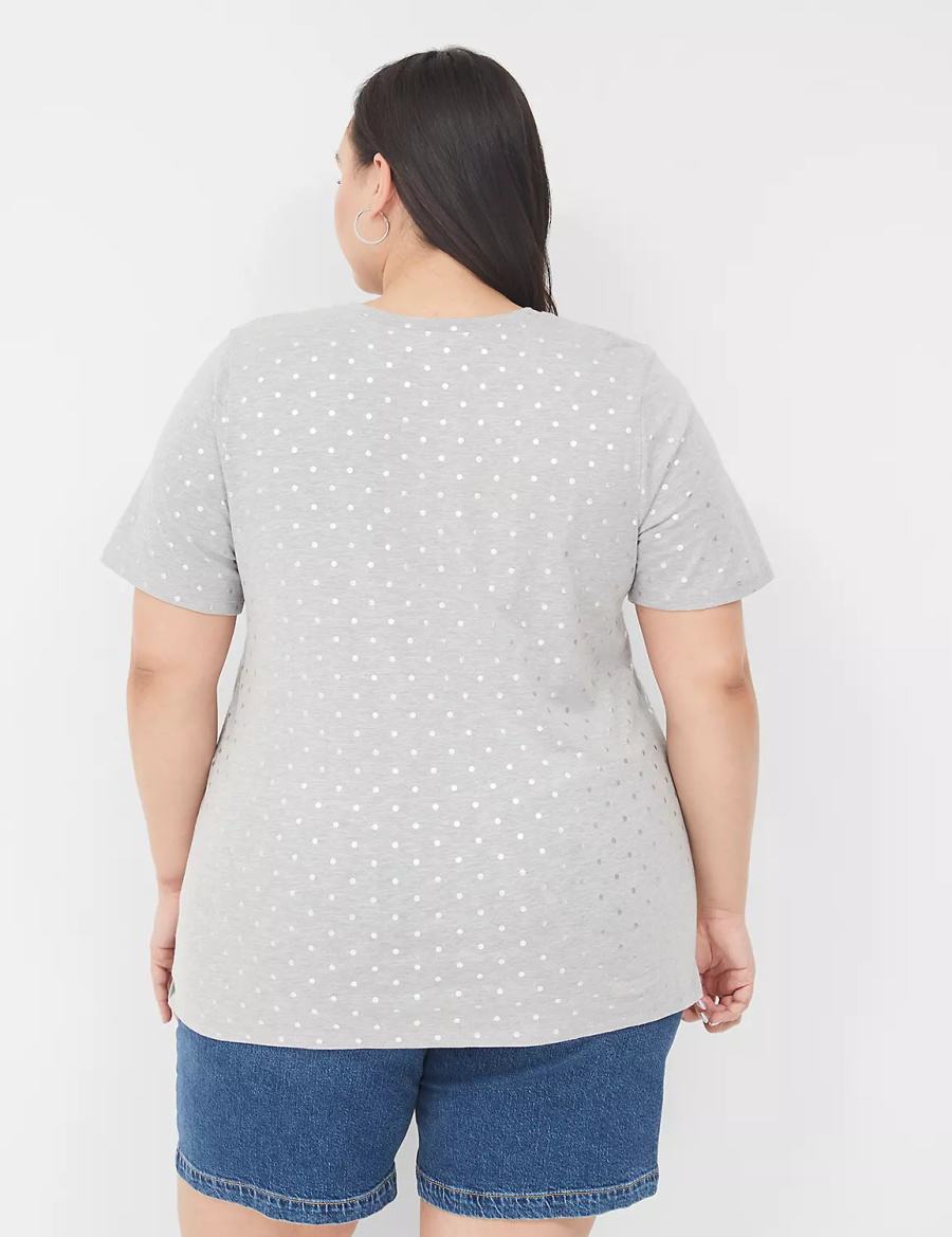 Lane Bryant Perfect Sleeve Crew-Neck Tee Women T Shirts Grey | MRT2012KO