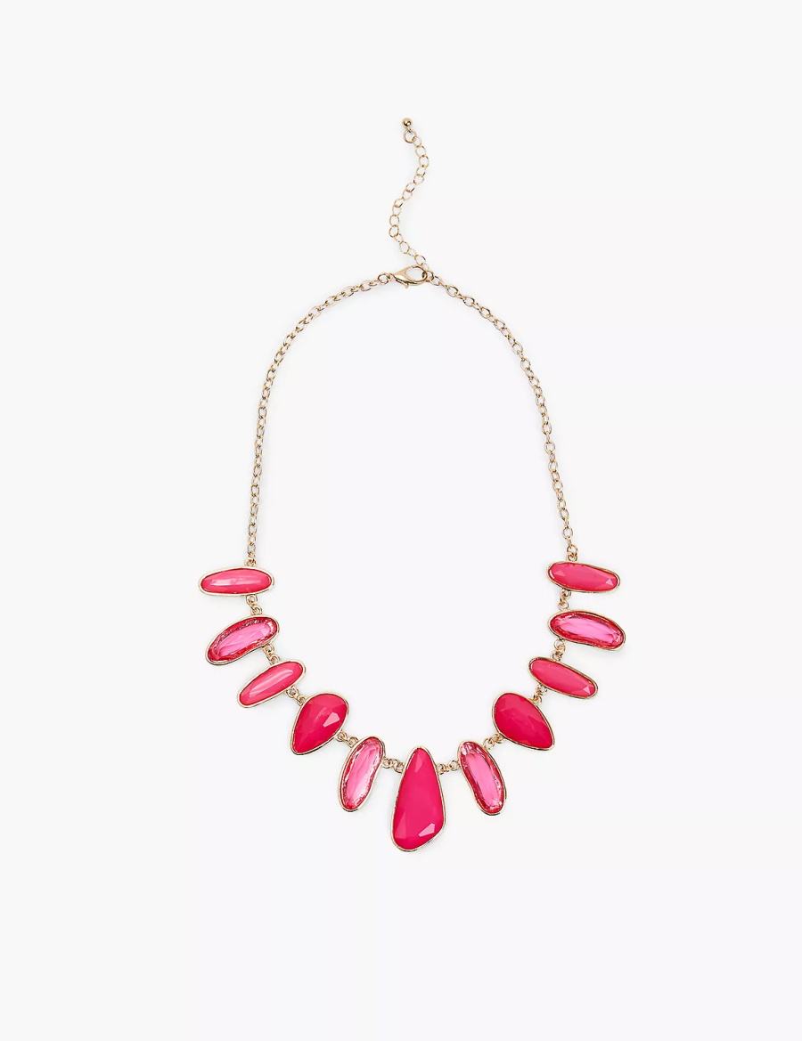 Lane Bryant Pink Imitation Stone Women Necklace Gold | VRP5752TF