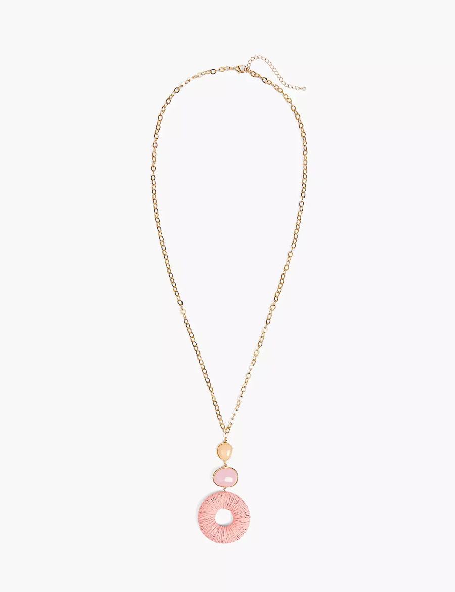 Lane Bryant Pink Women Pendant Necklace Gold | MUI5459QD